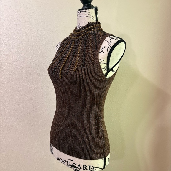 Cache Unique Vintage Beaded Top  Size Medium Excellent Condition! - Picture 3 of 9